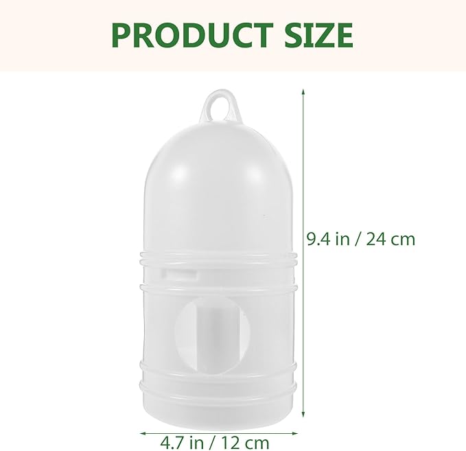 Bird Feeding Dispenser Pigeon Water Dispenser - 2pcs Birds Plastic Waterer Plastic Drinker with Handle for Pigeon Birds, Automatic Feeders (1L, White) Pet Drinker