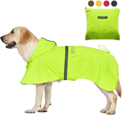 Pet Large Dog Raincoat Apparel Poncho Waterproof for Medium Large Sized for Dog Raincoat Clothes Jacket (Fluor Yellow,4XL)