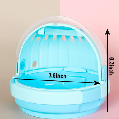 Bird Carrier with Handle - Parrot Carrier Lightweight Portable Pets Suitcase Transparent Breathable Cage for Small and Medium Birds Parrots Parakeet Cockatiels Conure Birds Accessories (Blue)