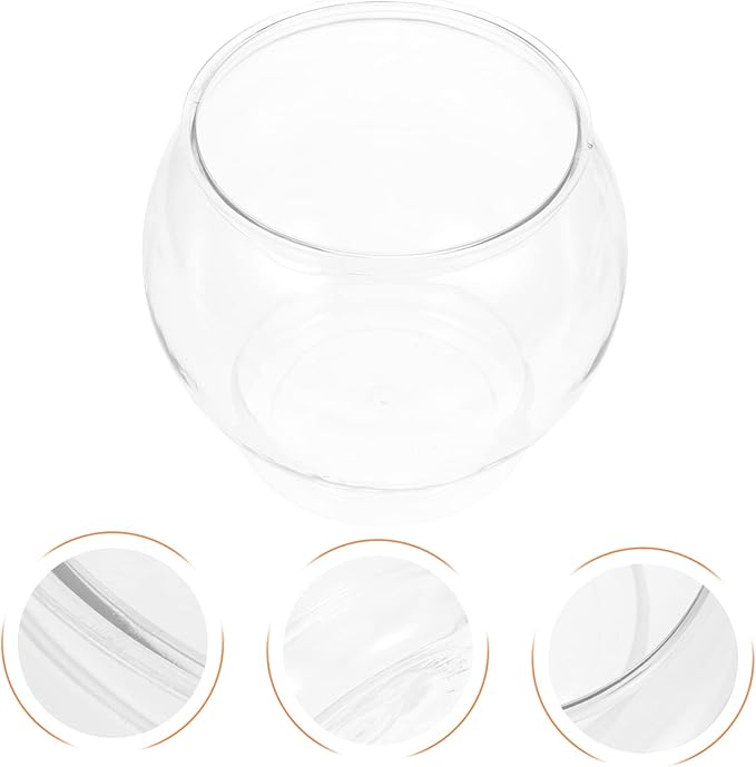 Mipcase Round Desktop Fish Bowl Plastic Small Fish Tank for Shrimp and Turtle Aquarium for Home Office and Garden Decor