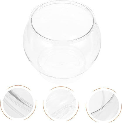 Mipcase Round Desktop Fish Bowl Plastic Small Fish Tank for Shrimp and Turtle Aquarium for Home Office and Garden Decor