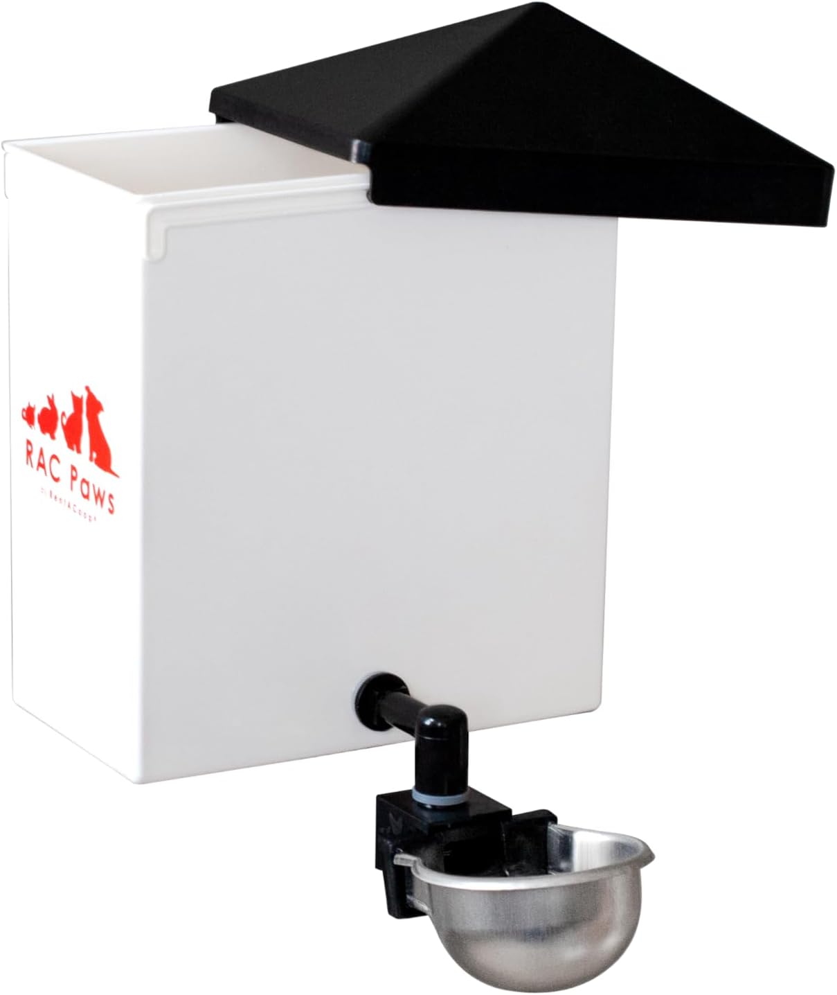 RAC Paws by RentACoop 64oz(2L) Small Animal Drinker with Auto-Fill Metal Cup - Suitable for Small Pets, Bunnies, Hamsters, Guinea Pigs, Rabbits, Chinchillas, Mice and Rats