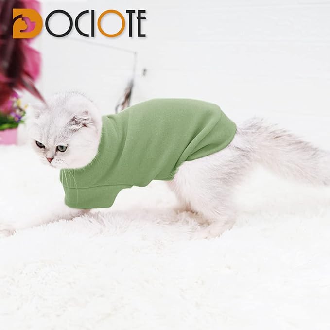 Small Dogs Fleece Dog Sweatshirt - Cold Weather Hoodies Spring Soft Vest Thickening Warm Cat Sweater Puppy Clothes Sweater Winter Sweatshirt Pet Pajamas for Small Dog Cat Puppy (Medium, Green)