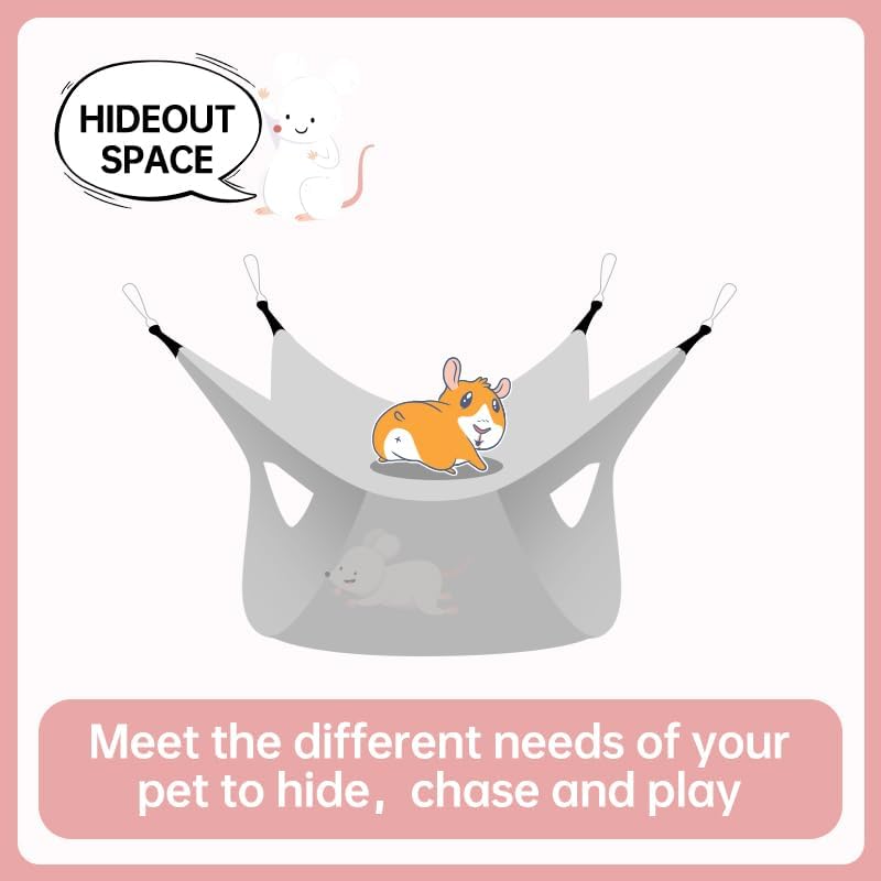 Rat Ferret Hammock Toys Cage Accessories, Guinea Pig Hideout Tunnel, Warm Bed for Rat Ferret Guinea Pig Sleep Hide and Play (4.Hammock)