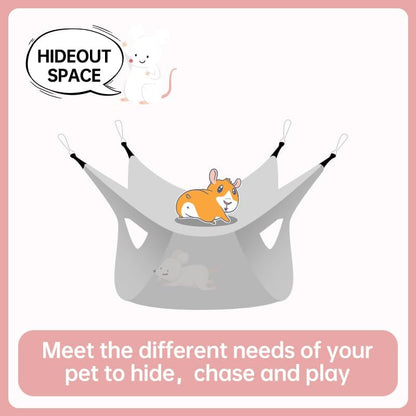 Rat Ferret Hammock Toys Cage Accessories, Guinea Pig Hideout Tunnel, Warm Bed for Rat Ferret Guinea Pig Sleep Hide and Play (4.Hammock)