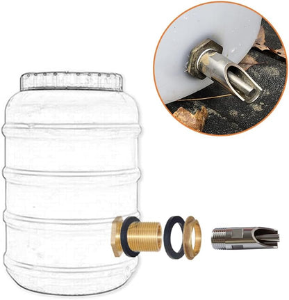 Joywayus 5PCS 1/2 Stainless Steel Automatic Pig Nipple Water Drinker Feeder Waterer + 5PCS 1/2 Female to 3/4 Male Brass Water Tank Connector Bulkhead Fitting Kit for Sows Piglets Drinking