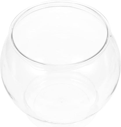 Mipcase Round Desktop Fish Bowl Plastic Small Fish Tank for Shrimp and Turtle Aquarium for Home Office and Garden Decor