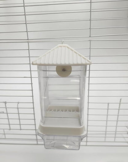 Automatic Bird Feeder for Cage(3ps) No Mess Bird Water Dispenser Clear No Spill Budgie Feeder Cage Accessories for Small Parrots, Cockatiels, Finches, Lovebirds (White Pointed tip 002)