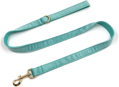 PETDURO Personalized Dog Collar Mint Green Soft Velvet for Large Medium Small Boy Girl Dogs - Custom Collar with Name Phone Number Engraved on Gold Metal Buckle - Add Leash Bow Set via Customize Now