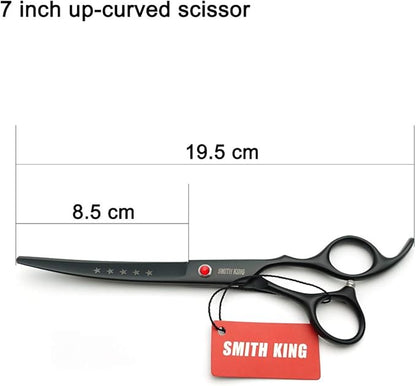 7.0in Professional Pet Grooming Scissors set,Straight & Thinning & Curved scissors 4pcs set for Dog grooming (Matt Black)