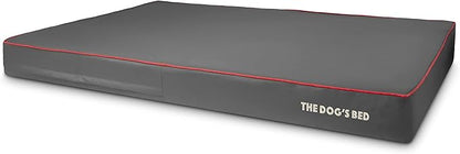 The Dog’s Bed Orthopedic Memory Foam Dog Bed, XXXL Grey/Red, Pain Relief for Arthritis, Hip & Elbow Dysplasia, Post Surgery, Lameness, Supportive, Calming, Waterproof Washable Cover