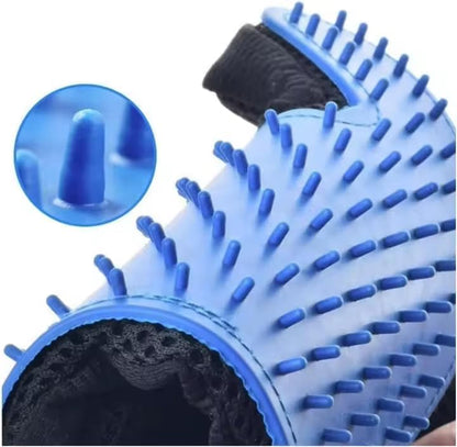 Pet Grooming Gloves for Dogs & Cats (2 Pack) – Deshedding Hair Remover Mitts with Soft Silicone Massage Bristles – Dual-Sided Grooming & Bathing Gloves for Long & Short Hair Pets –