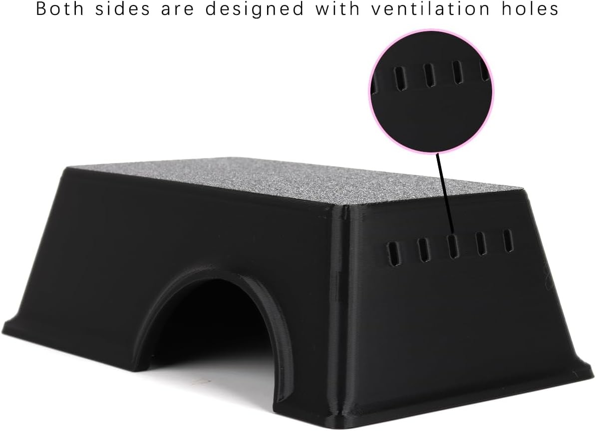 Snake Hide, Leopard Gecko Tank Accessories for Reptile Ball Python Crested Gecko Lizard Bearded Dragon - BlackHideM