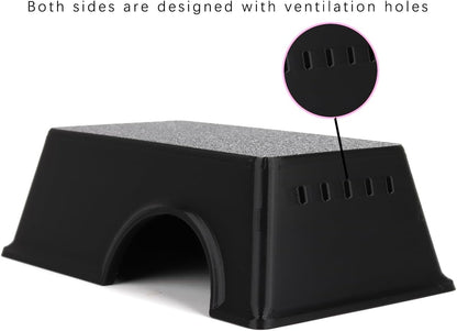 Snake Hide, Leopard Gecko Tank Accessories for Reptile Ball Python Crested Gecko Lizard Bearded Dragon - BlackHideM