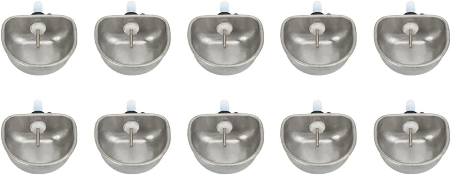 Rabbit Water Bowl, Stainless Steel Rabbit Water Dispenser, 2.6 x 1.1in Removable Hanging Pet Cage Water Bowl for Squirrels, Chinchilla, Hamster and Other Small Pets