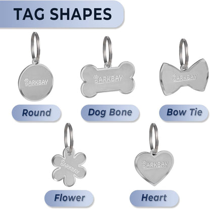 Dog Tags Personalized for Pets,Dog Name Tags QR Code,No Subscription Fees,Modifiable Pet Online Profile,Stainless Steel,No App Required,for Dogs and Cats Small,Medium,Large(Round,Regular)