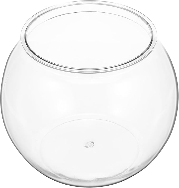 POPETPOP Transparent Betta Fish Tank, Multi-Function Round Fish Tank, Drop-Resistant Terrariums Bowl for Goldfish and Office Decor, Goldfish Tank