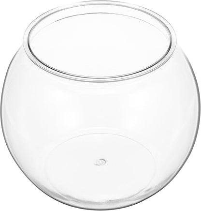 POPETPOP Transparent Betta Fish Tank, Multi-Function Round Fish Tank, Drop-Resistant Terrariums Bowl for Goldfish and Office Decor, Goldfish Tank