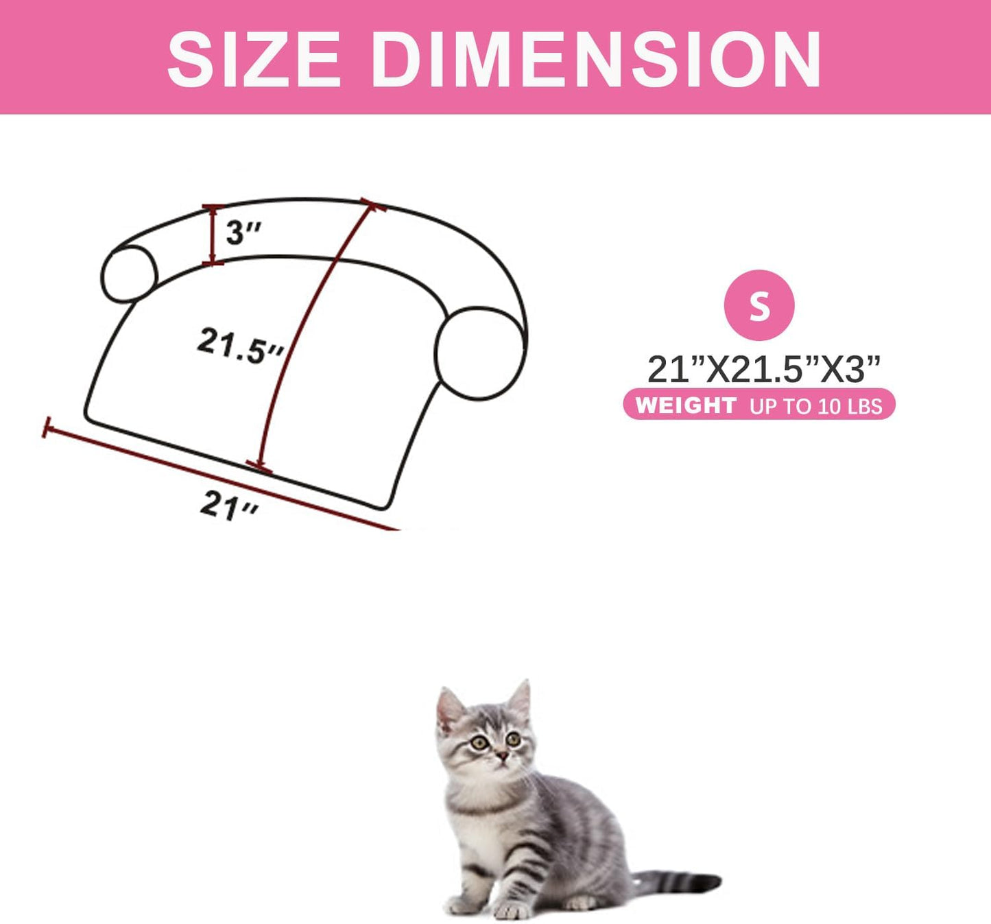 Tinaco Luxurious Calming Dogs/Cats Bed Mats, Dog Pad Washable Removable Couch Cover, Plush Long Fur Mat for Pets, Waterproof Lining, Perfect for Small, Medium and Large Dogs and Cats (Pink, 21"x21")