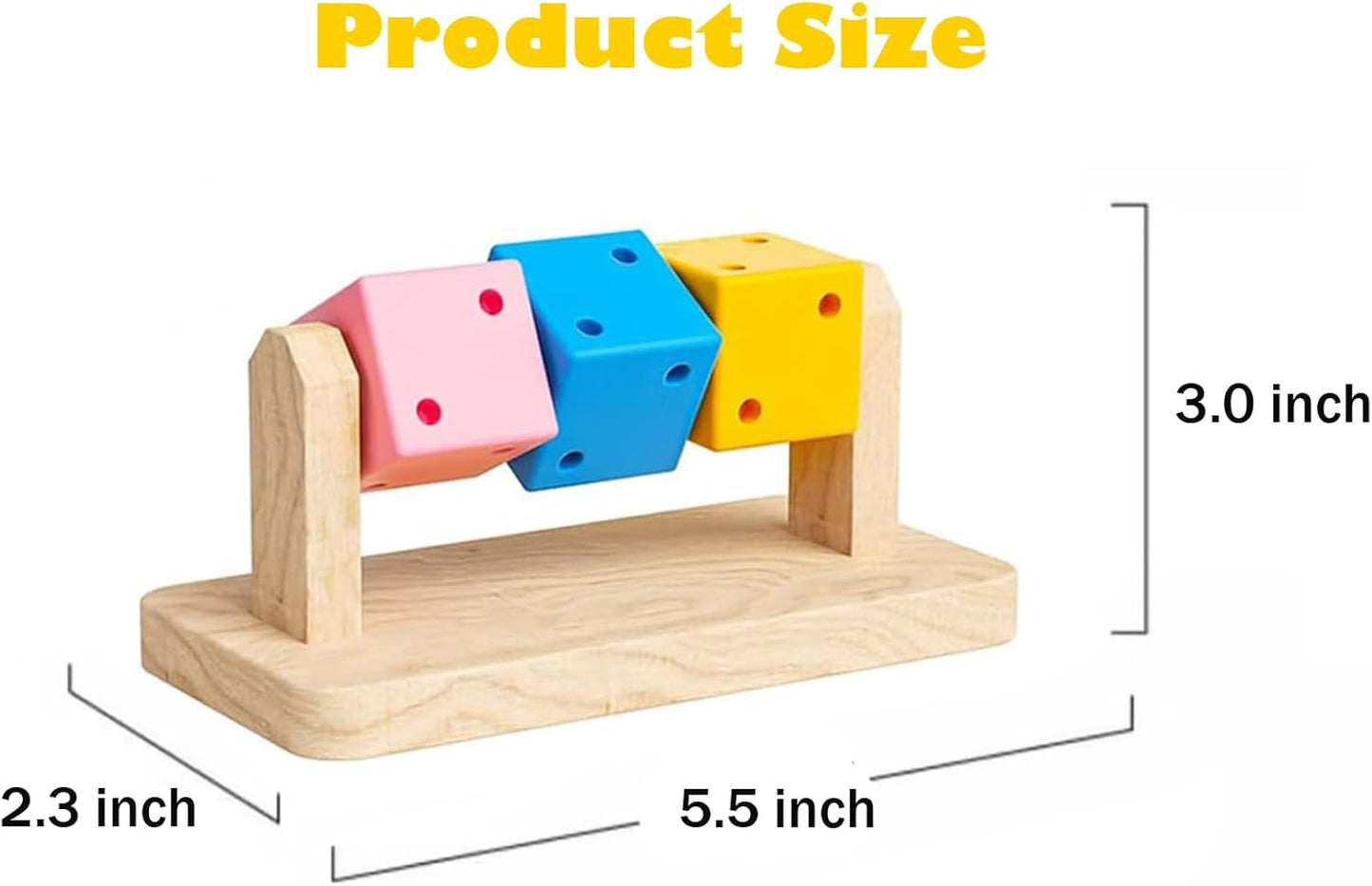 KABASI Wooden Hamster Enrichment Toys, Hamster Chew Toy Wood Platform Grinding Teeth Toys Exercise Intelligence Training Colorful Wooden Block for Syrian & Dwarf Hamsters, Gerbils, Rats, Chinchillas