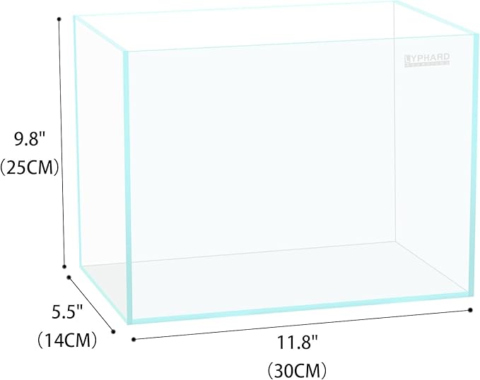 LYPHARD AQUARIUMS 2.5 Gallon Rimless Aquarium Tank, Ultra Clear Low Iron Nano Fish Tank for Betta Shrimp, L11.8×W5.5×H9.8 Glass Thickness 5mm with EVA Foam Leveling Mat