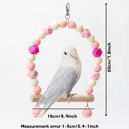 3PCS Bird Toys Bird Foraging Toys Chewing Hanging Birdcage Swing Cage Accessories Parrot Climbing Ladder for Conure Parakeet Cockatiel Budgies Lovebird Parrotlet (Pink)