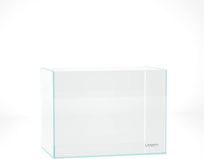 LANDEN 36N 5 Gallon Rimless Low Iron Aquarium Tank, 14.2" W × 8.7" D × 10.2" H (36cm x 22cm x 26cm) 5mm Thickness with Black Nano Foam Leveling mat Included