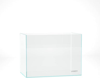 LANDEN 36N 5 Gallon Rimless Low Iron Aquarium Tank, 14.2" W × 8.7" D × 10.2" H (36cm x 22cm x 26cm) 5mm Thickness with Black Nano Foam Leveling mat Included