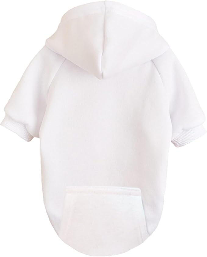 Jecikelon Winter Dog Hoodie Sweatshirts with Pockets Warm Dog Clothes for Small Dogs Chihuahua Coat Clothing Puppy Cat Custume (White, X-Small)