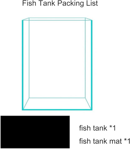 3 Gallon Glass Fish Tank, Easy to Maintain Small Aquarium for Betta/Snails/Shrimp and Aquatic Planting.
