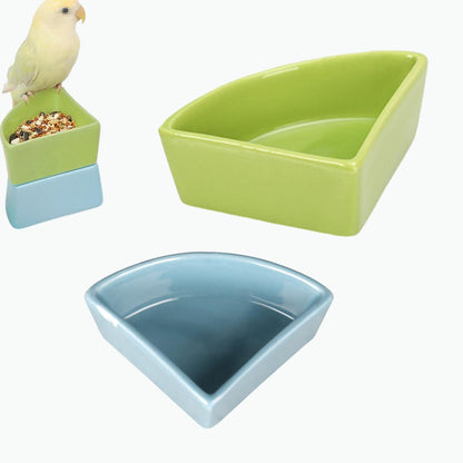 2 Pcs Ceramic Feeding Bowls for Small Pets, Anti-Tip, Anti-Slip and Easy to Clean Hamster Food Bowl,Ideal for Hamster,Gerbil, Sugar Glider, Mice, Chinchilla, Hedgehog(Green+Blue)