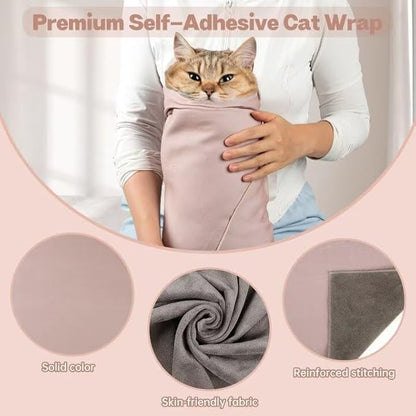Paw Legend 21.7" Cat Wrap for Grooming Cat Wrap for Cutting Nails Cat Restraint for Nail Clipping Self Adhesive Blanket Restraint Cloth for Cats Within 6lbs