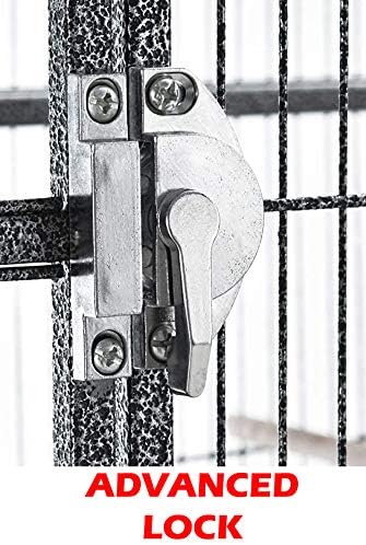 54" Large Wrought Iron Metal Bird Flight Breeder Cage with Side Breeding Nest Doors with Removable Rolling Stand