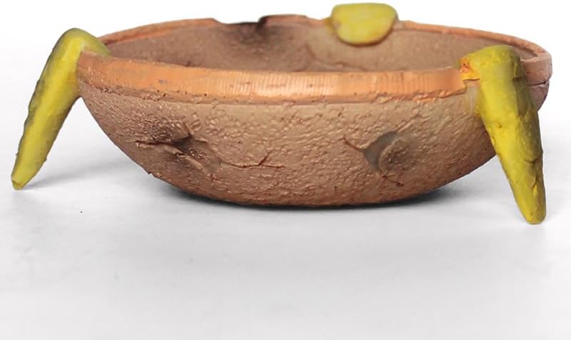 Food/Water Dish for Reptiles, Amphibians and Other Little Critters Water/Food Bowl, Made from Premium Resin (Orange-Brown Bowl)
