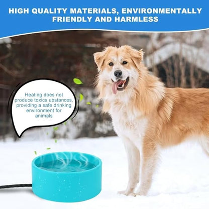3.2L Heated Water Bowl for Pets, Outside Heated Dog Bowl, Large Heated Dog Water Bowl Outdoor, Thermostatic Control Heated Cat Bowl, Anti-Freeze Heated Pet Water Bowl for Chicken,Duck,Goose,Rabbit