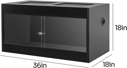 50 Gallon Reptile Enclosure, 36" x 18" x 18" Wooden Reptile Terrarium with Double Hinge Sliding Doors & Top Screen Ventilation, Better Heat Preservation, Suitable for Bearded Dragon Gecko Ball Python