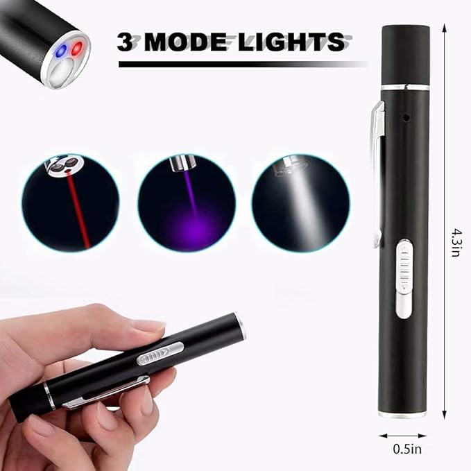 2 Pack Cat Toys Pointer Interactive Toys for Indoor Cats and Dogs, Pet Cat Catch Single Interactive Exercise Cat Training Tool with USB Rechargable