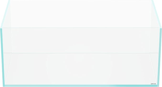 LANEDN 90S 39 Gallon Shallow Tank Rimless Low Iron Tank 35.4" L × 19.7" W × 14.2" H (90cm x 50cm x 36cm); 10mm Thickness Aquascape Fish Tank, Black Leveling Mat Included