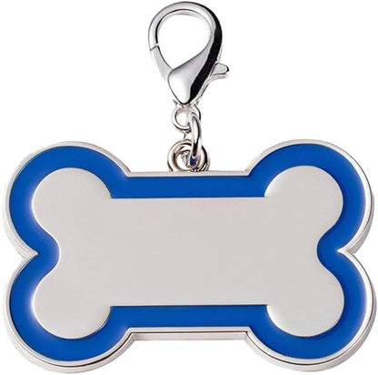 Personalized Dog ID Tags - tag for Dog Collar, pet ID tag, Dogs Tags for Pets, Laser Engraved Dog tag, Name Tags for Dogs, Dog Tags for Large Dogs (Bone-Shaped-Large: Blue)