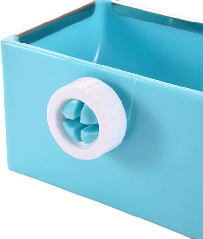 Hypeety Hamster Food Bowl Small Pet Feeder Food Water Bowl Fixable Plastic Hamster Food and Water Bowl Dispenser Durable Cage Bowl Feeder for Hamster Guinea Pig Rabbit Small Animals(Blue)