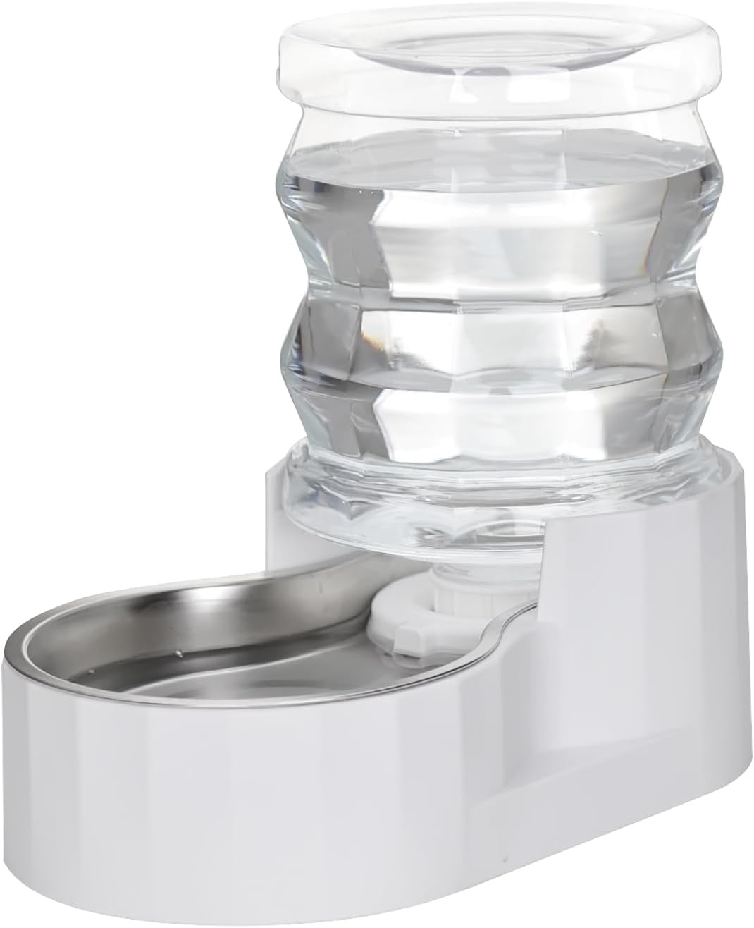 RIZZARI Pet Water Bowl Dispenser: 4L Automatic Stainless Steel Gravity Feeder - Large Capacity for 8-20 LB Cats and Dogs with Joint Spine Pain - for Kitchen Bedroom