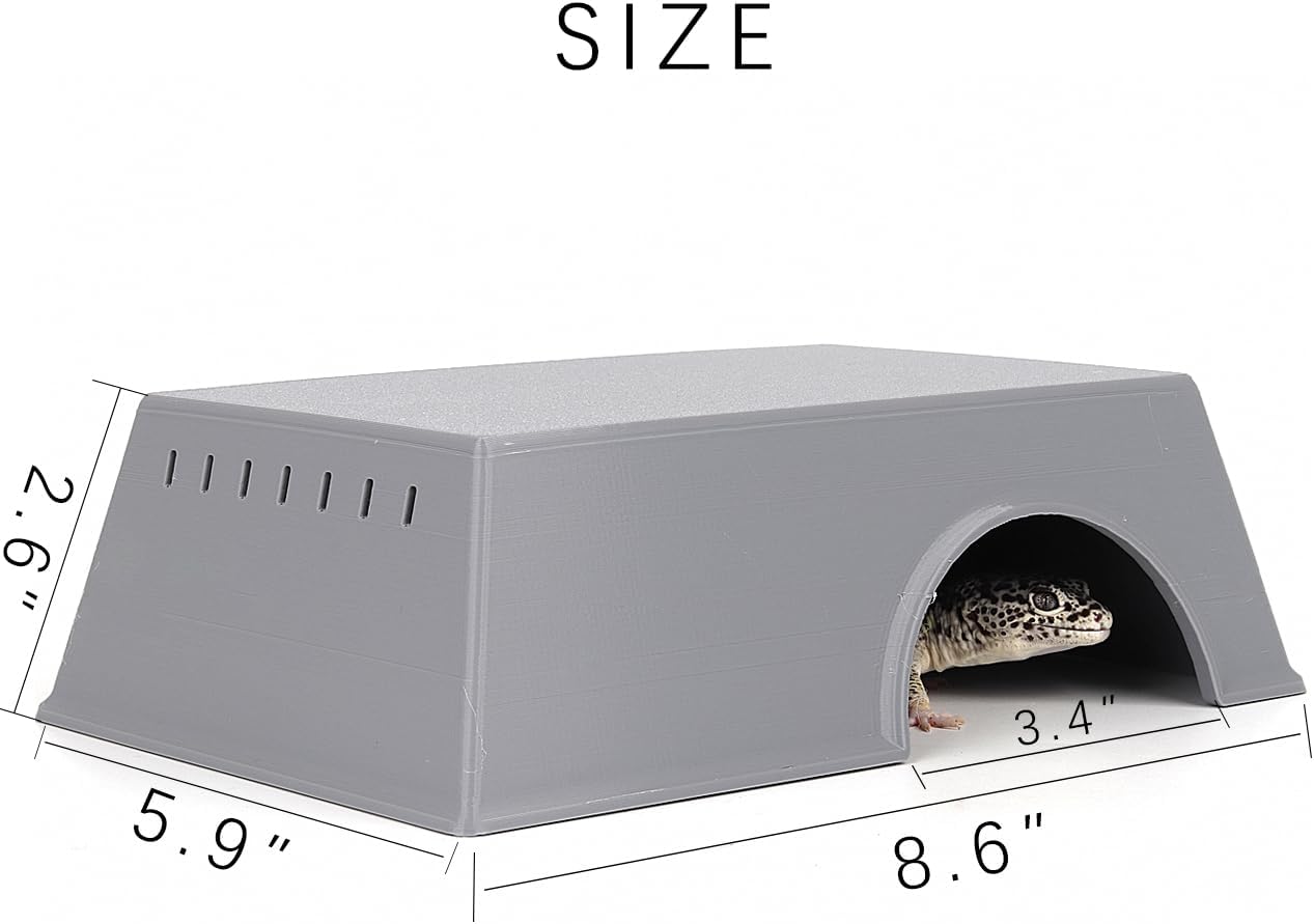 Snake Hide, Leopard Gecko Tank Accessories for Reptile Ball Python Crested Gecko Lizard Bearded Dragon - GrayHideXL