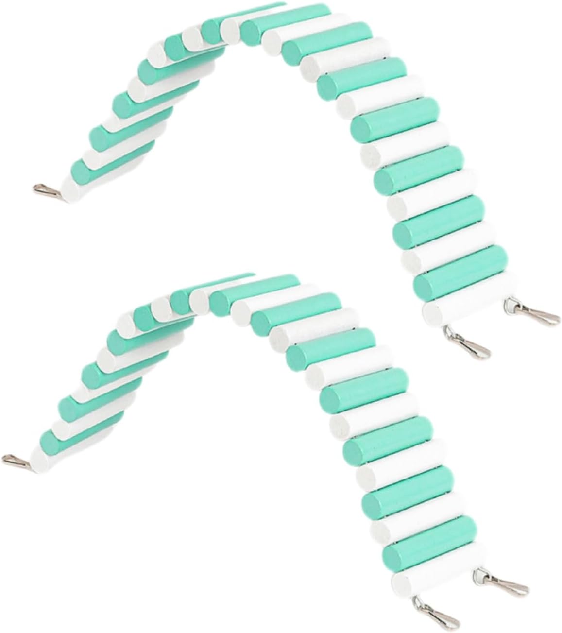 2Pcs Hamster Swing Toy, Soft Climbing Ladder, Wooden Arch Bridge, Hideaway Fence Tunnel, Landscape Supplies Climbing Ladder (Blue White)