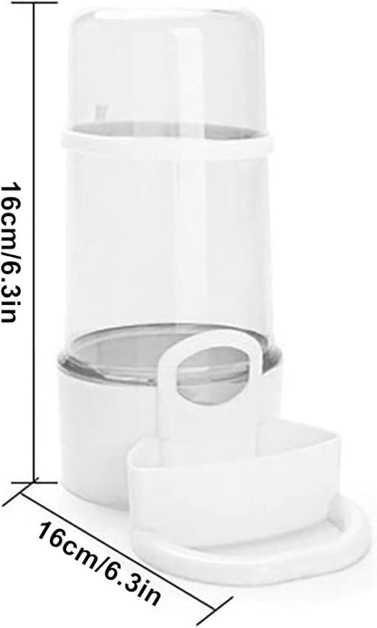 Automatic Bird Feeder and Water Dispenser, 2PCS Cage Accessories for Parrots, Budgie, Lovebirds, Parakeet, Cockatiel - Food Seed and Bottle Drinker (White 415ml)