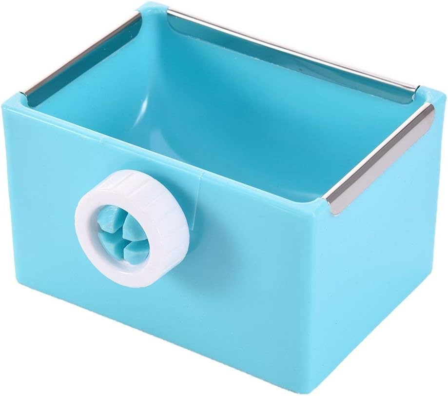 Hypeety Hamster Food Bowl Small Pet Feeder Food Water Bowl Fixable Plastic Hamster Food and Water Bowl Dispenser Durable Cage Bowl Feeder for Hamster Guinea Pig Rabbit Small Animals(Blue)