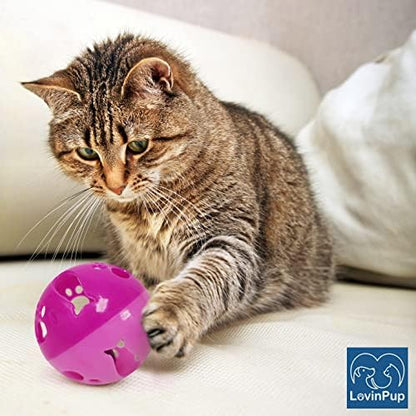 Cat Ball Toy with Bell Larger Size, Bells Jingle as Balls Roll, Cat Toy for Small or Large Cats, or Other Animals (Blue - 1 Pack)