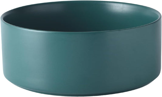 8'' Ceramic Dog Bowl - 70Oz Classic Dogs Food & Water Bowl for Medium and Large Breeds, Heavy-Duty Non-Slip Dog Dish, Food Grade Stoneware Pet Bowl, Dishwasher & Microwave Safe, Green