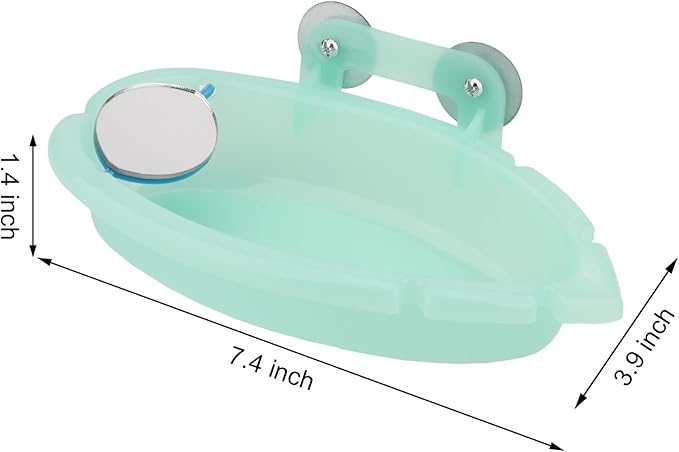 Wontee Bird Bath for Cage Portable Parrot Hanging Bathroom Bathing Tub with Mirror for Small Birds Parakeets Budgies Lovebirds Canaries Finches
