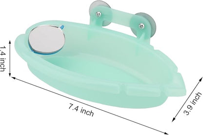 Wontee Bird Bath for Cage Portable Parrot Hanging Bathroom Bathing Tub with Mirror for Small Birds Parakeets Budgies Lovebirds Canaries Finches