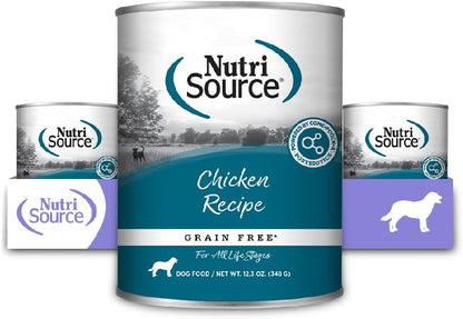 NutriSource Grain Free Chicken Recipe Dog Food, Premium Wet Dog Food, 12.3 Ounce (Pack of 12)